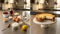 Quarktorte mit Kirschglasur: cremig, schnittfest und mit Marmorboden