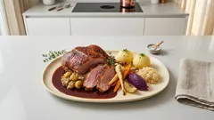 Gänsebraten mit Maronenfüllung – knusprig aus dem kalten Ofen